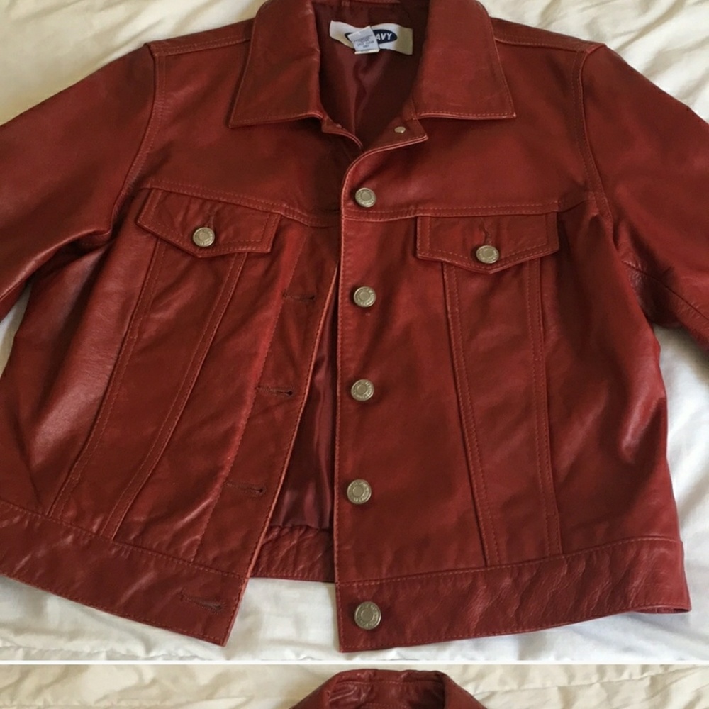 Red leather jacket from old Navy size small